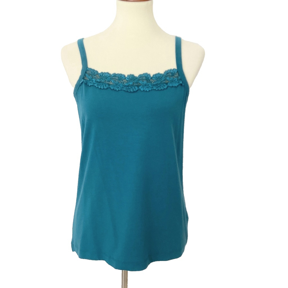 Chico's Teal Lace Camisole Cami Tank Top Size 2 (Women's 12)